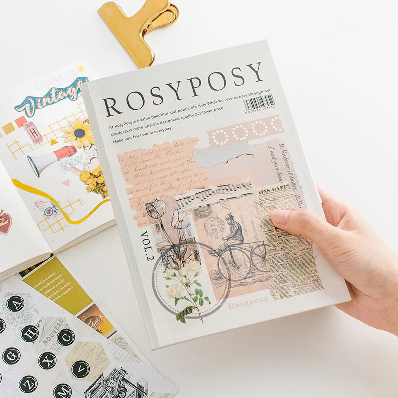 simple Retro style Creative sticker collection Stamp typewriter Diary stickers journal supplies kawaii