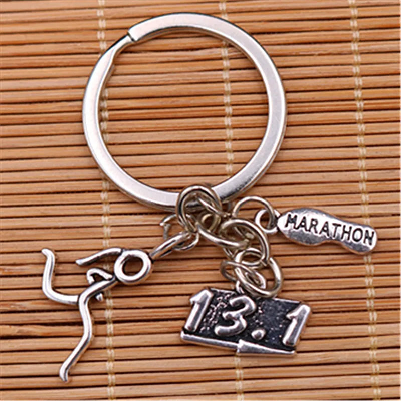 Girl Marathon Runner Keychain