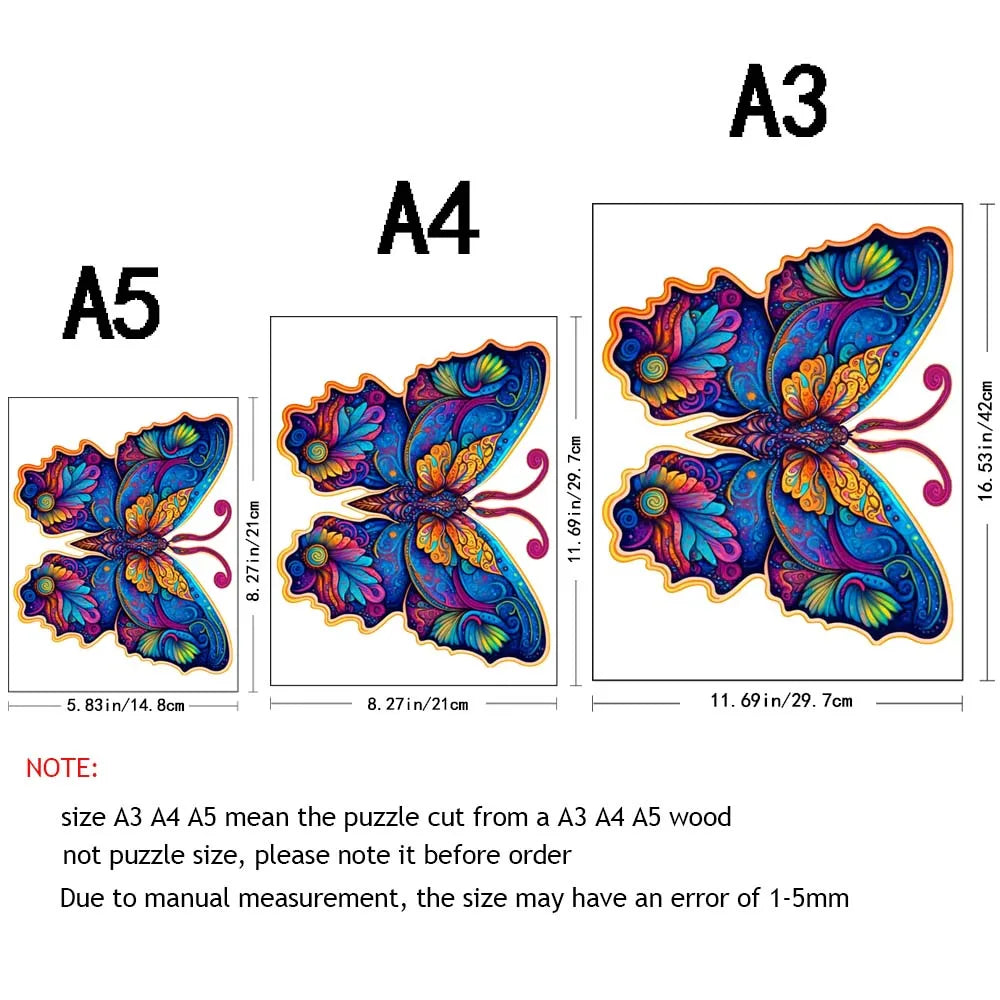 Wooden Jigsaw Puzzle: Beautiful Butterfly