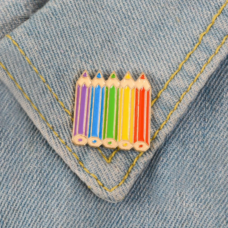 Colored Pencils Enamel Lapel Pin