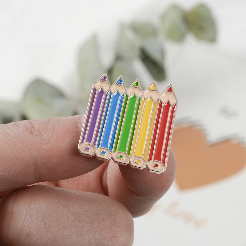 Colored Pencils Enamel Lapel Pin