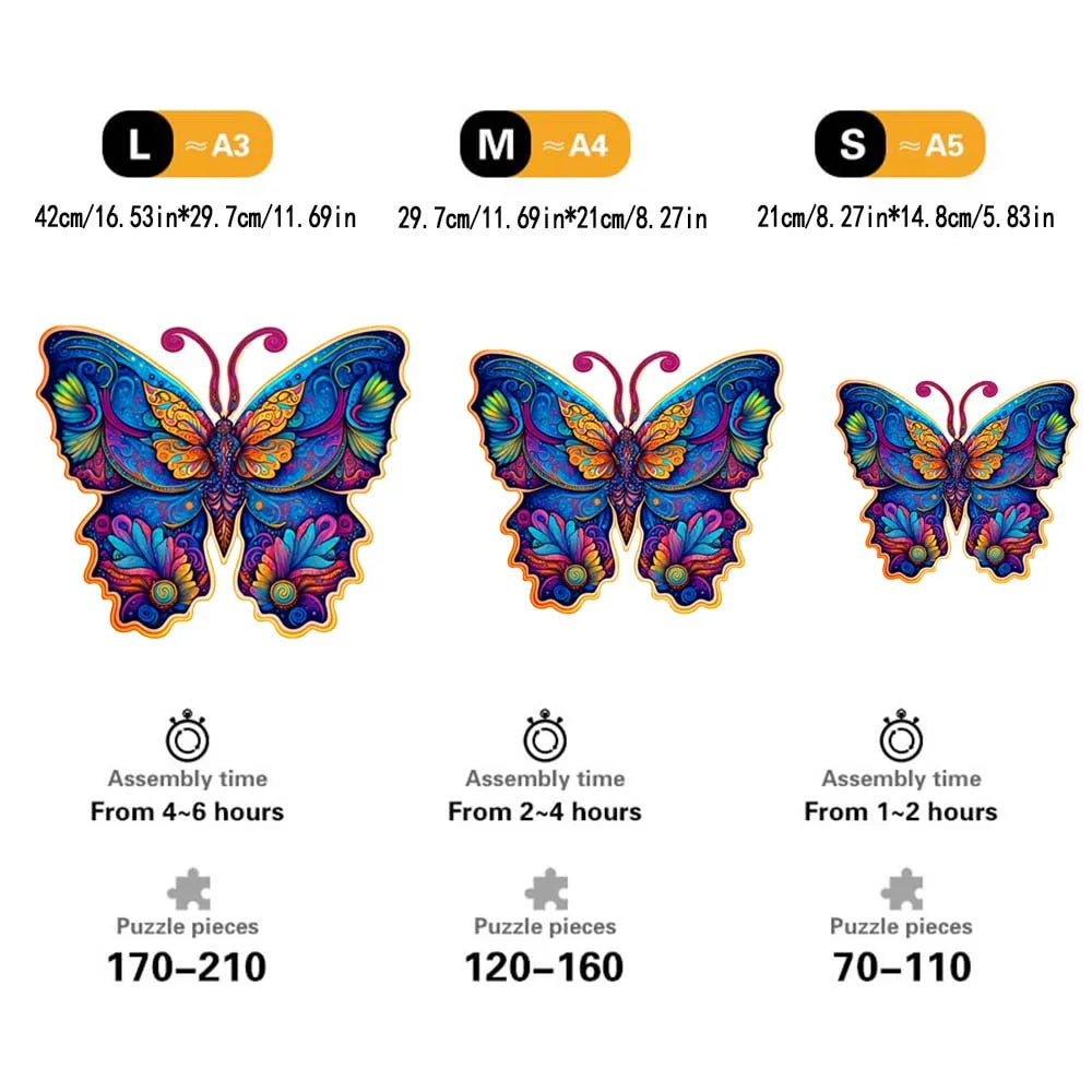 Wooden Jigsaw Puzzle: Beautiful Butterfly
