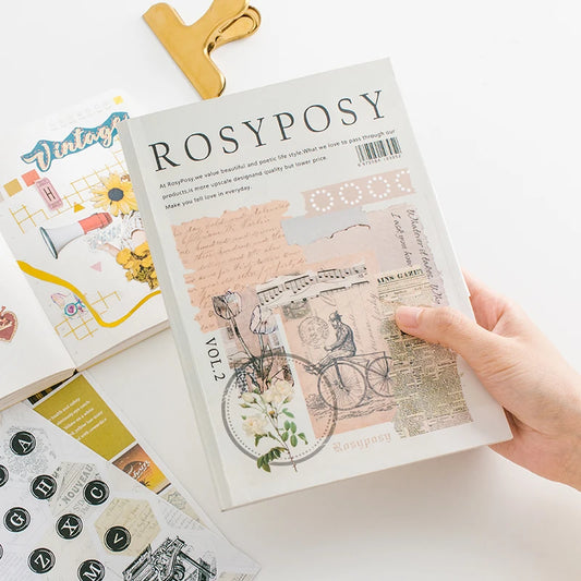 simple Retro style Creative sticker collection Stamp typewriter Diary stickers journal supplies kawaii