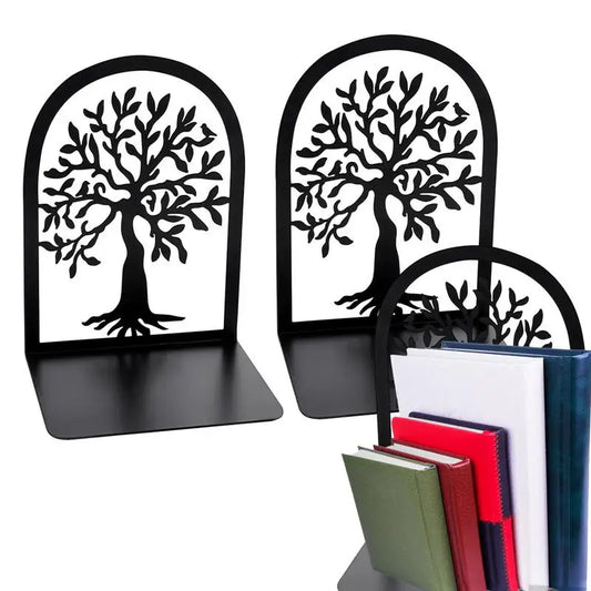 Metal Book Ends Metal Book Stoppers 2PCS Decorative Bookends For Shelves Heavy Books Creative Book Ends For Desk Home Study Room
