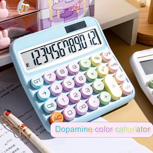 Calculator Vintage Typewriter Style Solar Powered Large Screen 12 Digit Display Calculator For Office School for Student