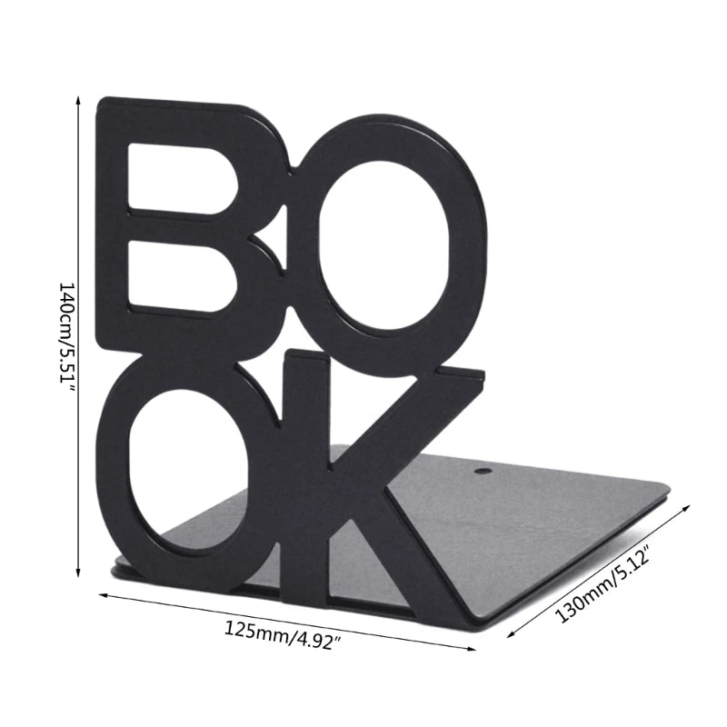 B95D Decorative Book Ends for Desktop Bookends Non-skid Metal Bookends Books Holder